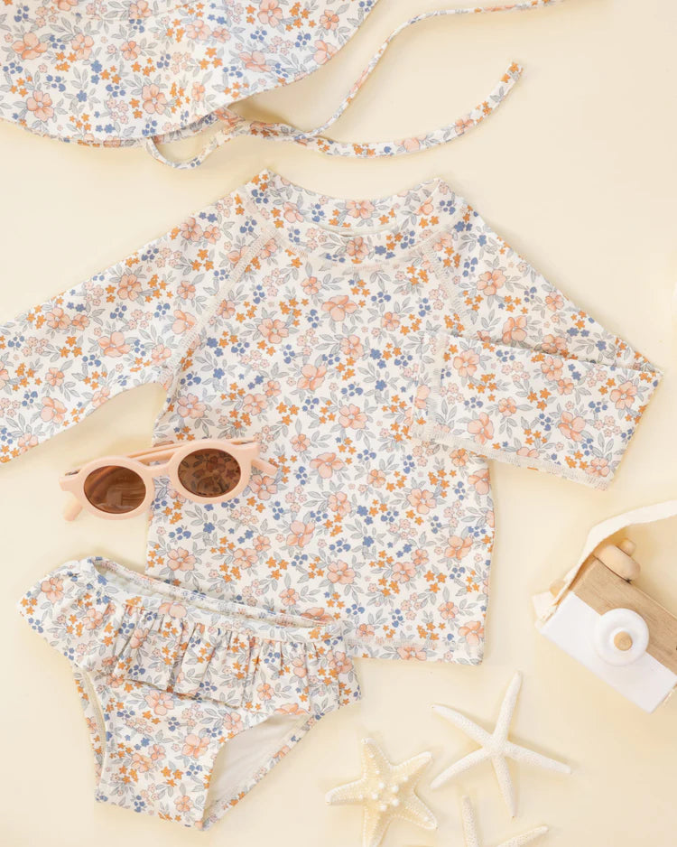 PRE-ORDER Rylee + Cru Rashguard Girls Set || Flower FIelds