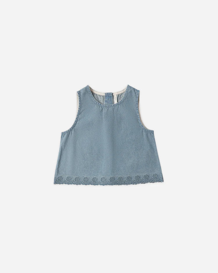 PRE-ORDER Rylee + Cru Aaron Top || Washed Blue