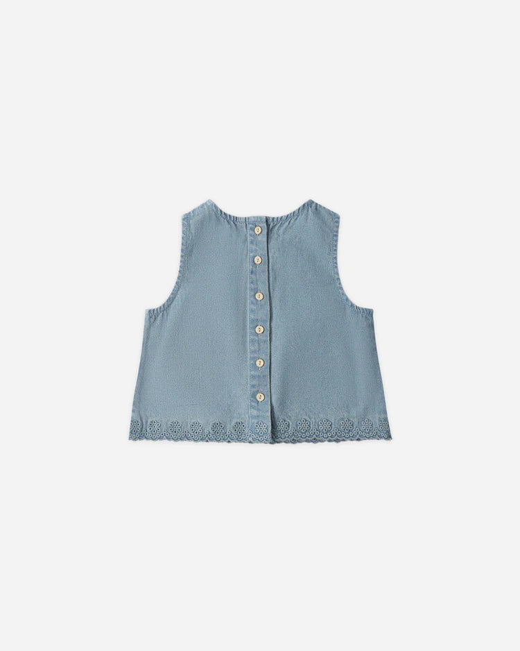 PRE-ORDER Rylee + Cru Aaron Top || Washed Blue