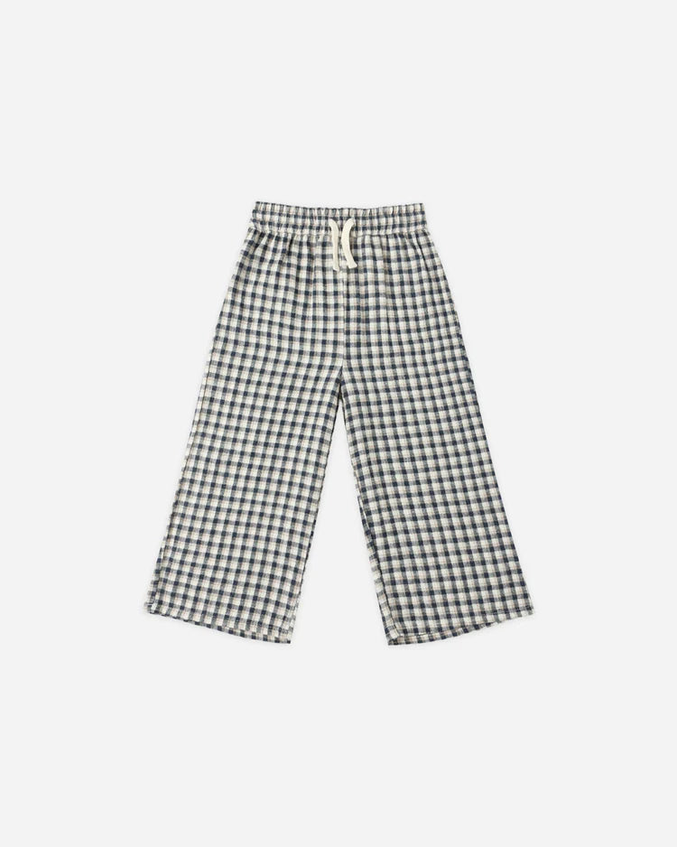 Rylee + Cru Wide Leg Pant || Navy Check