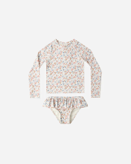 PRE-ORDER Rylee + Cru Rashguard Girls Set || Flower FIelds
