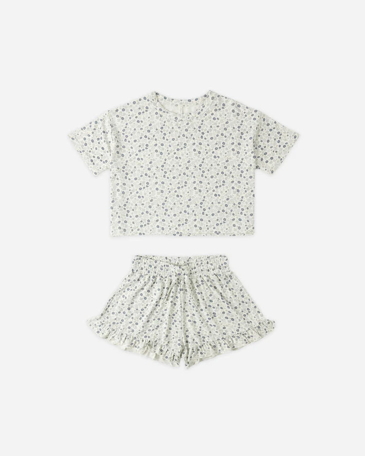 PRE-ORDER Rylee + Cru Mosie Set || Blue Ditsy