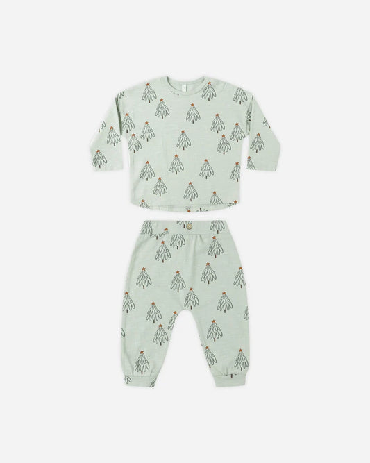 Rylee + Cru Long Sleeve Tee + Pant Set || Trees
