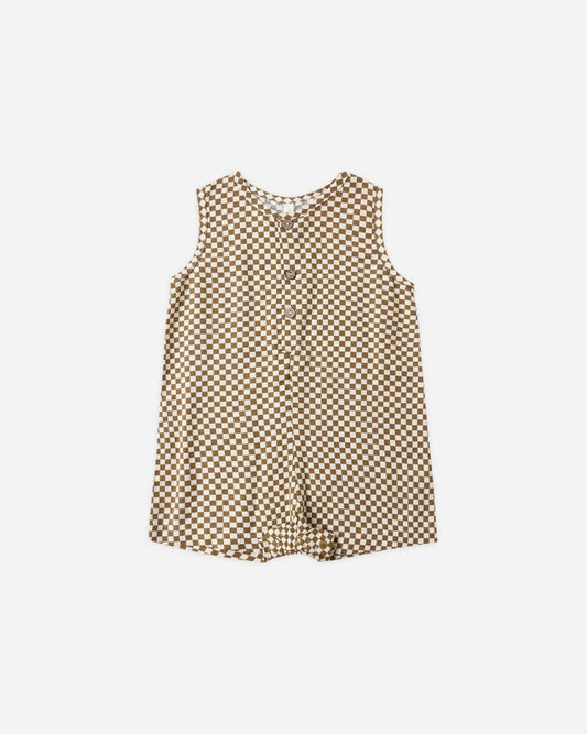 *PRE-ORDER* Rylee + Cru Maverick Romper || Ocre Check