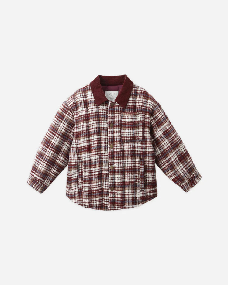 Rylee + Cru Kids Nashville Quilted Jacket || Burgundy Plaid
