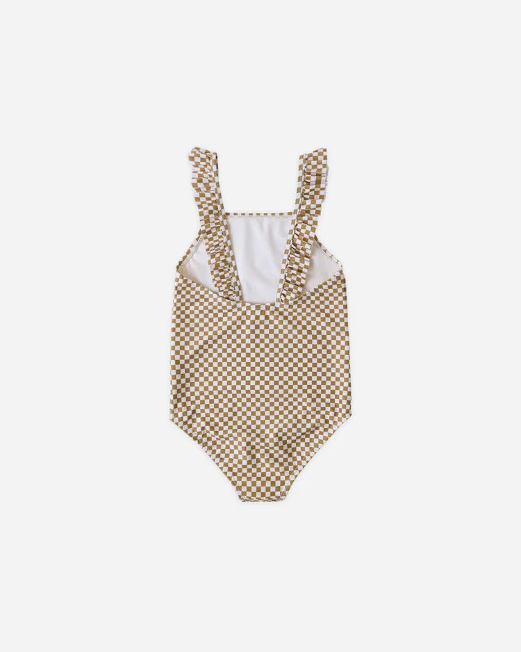 Rylee + Cru Positano One-Piece || Ocre Check