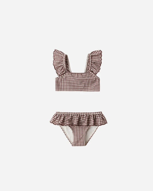 PRE-ORDER Santorini Bikini || Chocolate Houndstooth