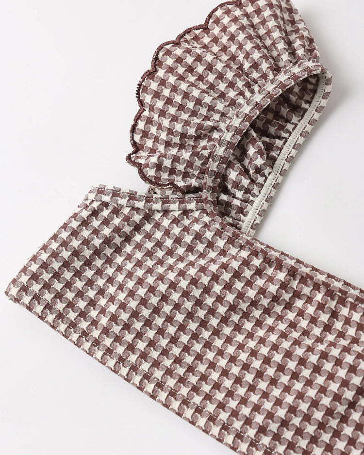 PRE-ORDER Santorini Bikini || Chocolate Houndstooth