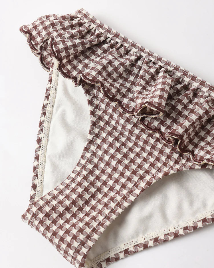 PRE-ORDER Santorini Bikini || Chocolate Houndstooth
