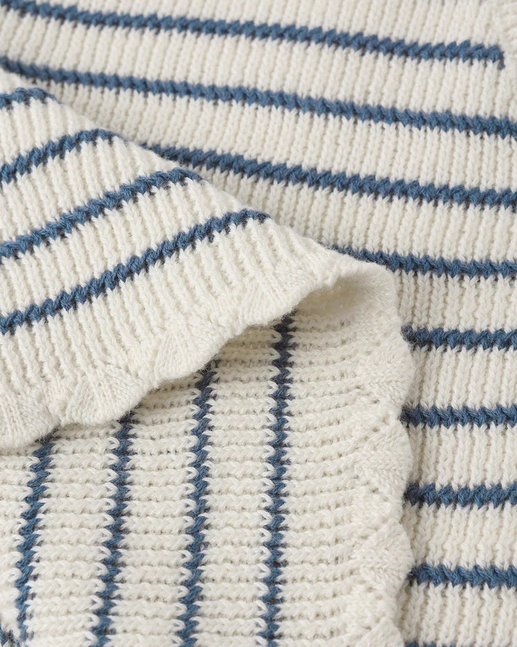 PRE-ORDER Rylee + Cru Knit Vest Set || Marine Stripe