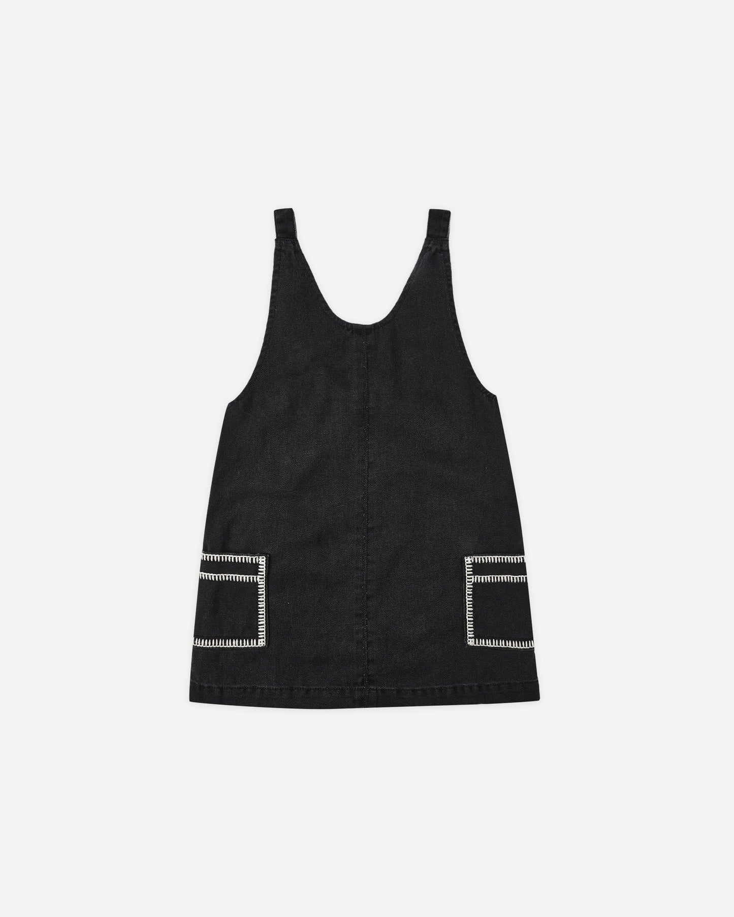 PRE-ORDER Rylee + Cru V-Neck Overall Dress || Washed Black