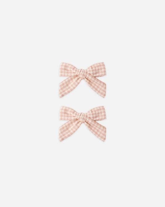 Rylee + Cru Bows, Set of 2 || Petal Gingham