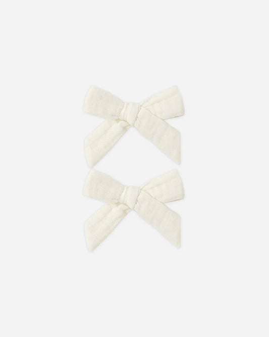 PRE-ORDER Rylee + Cru Bows, Set of 2 || Ivory