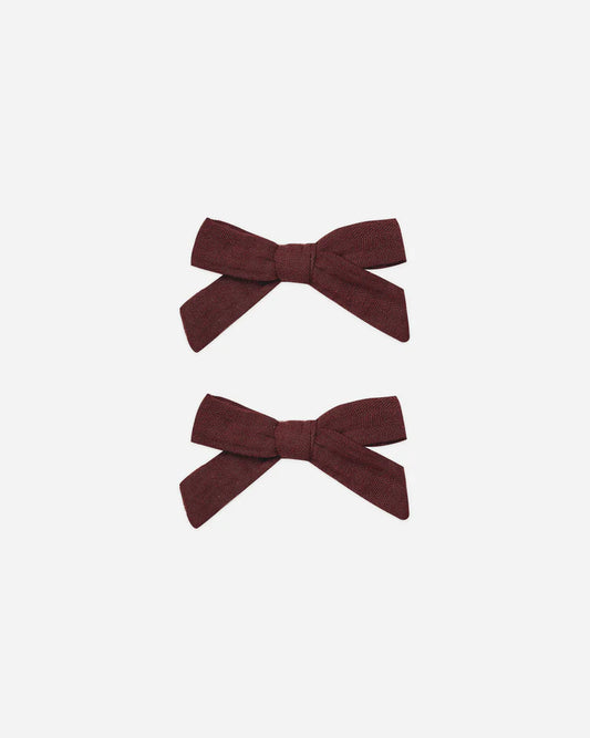 Rylee + Cru Bows, Set of 2 || Burgundy