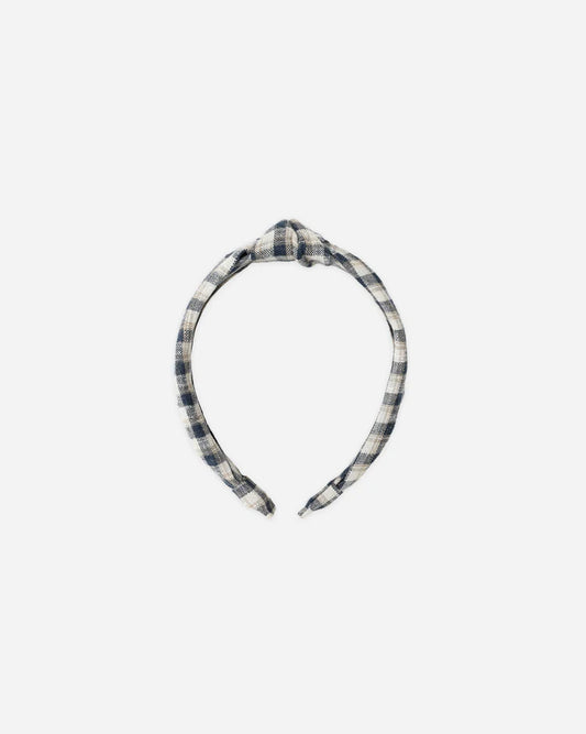 Rylee + Cru Knotted Headband || Navy Check
