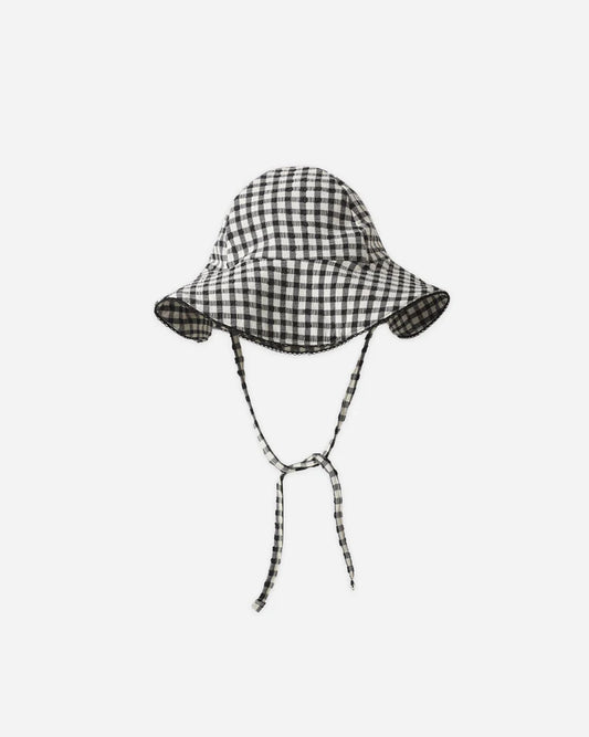 Rylee + Cru Floppy Swim Hat || Black Gingham