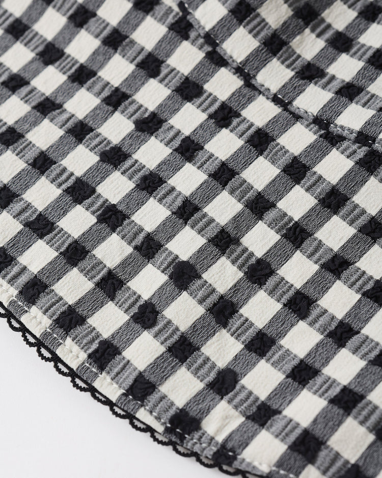 Rylee + Cru Floppy Swim Hat || Black Gingham