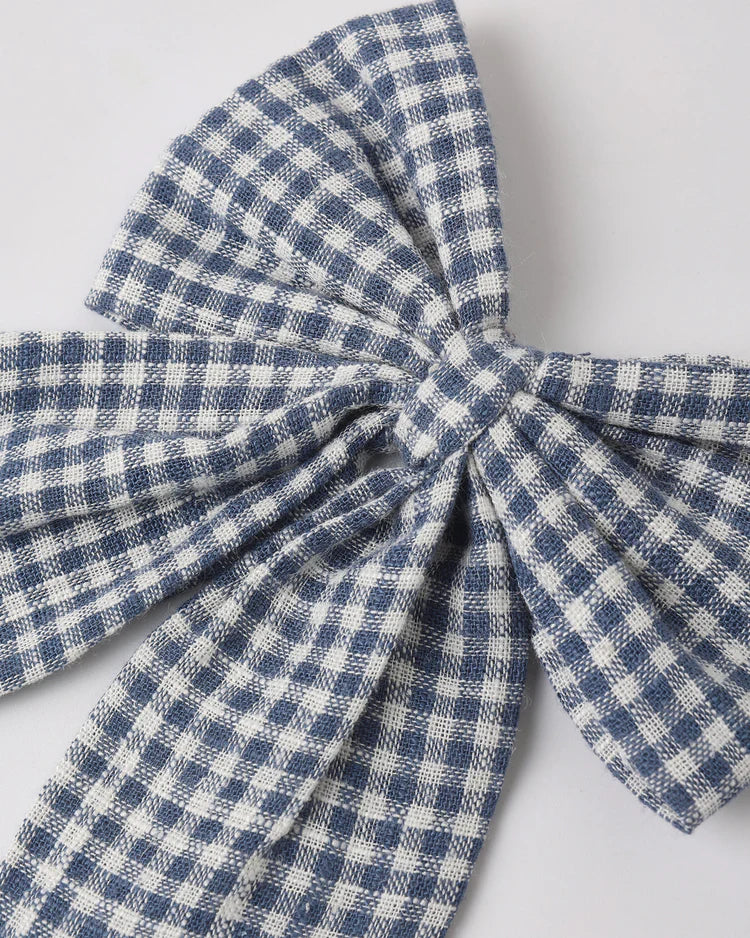 PRE-ORDER Rylee + Cru Oversized Bow || Marine Gingham