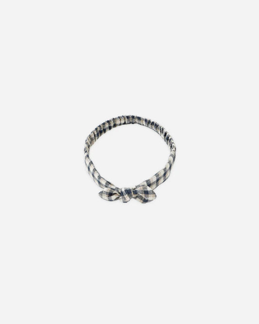 Rylee + Cru Baby Bow Headband || Navy Check