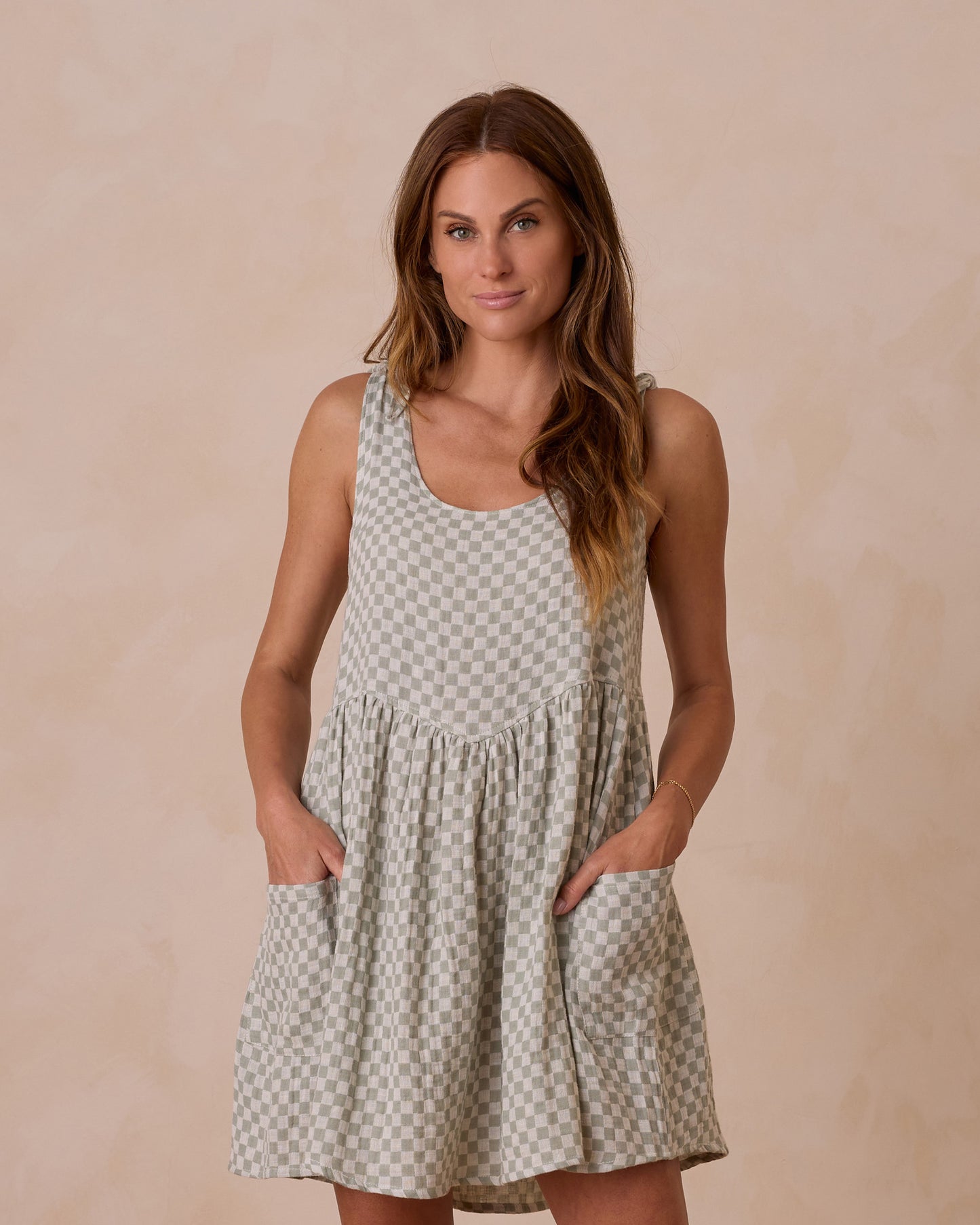 Rylee + Cru Summer Dress || Sage Check