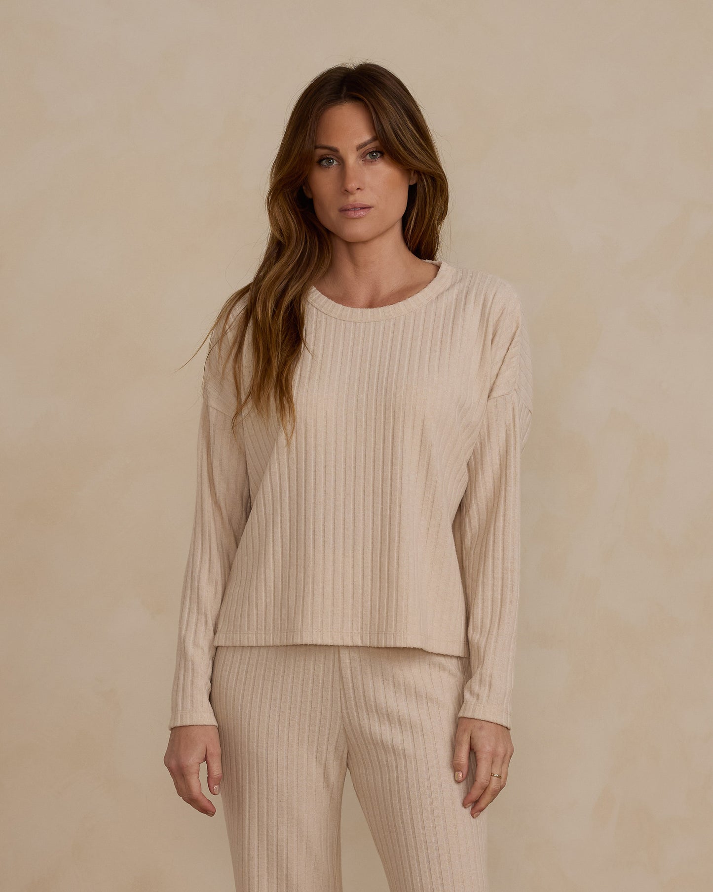 Rylee + Cru Cozy Rib Knit Set || Shell