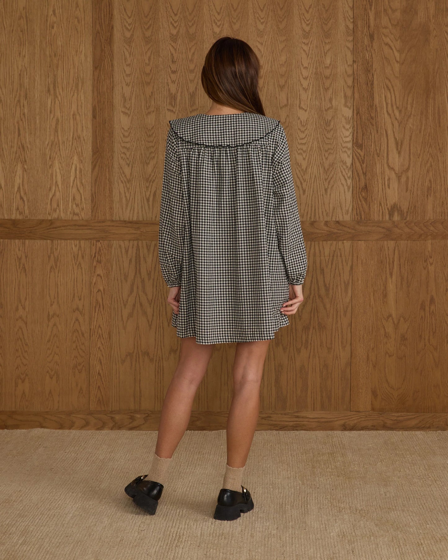 PRE-ORDER Rylee + Cru Mini Dress || Black Gingham