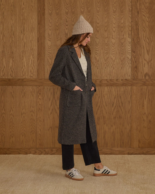 PRE-ORDER Rylee + Cru Longline Coat || Micro Check