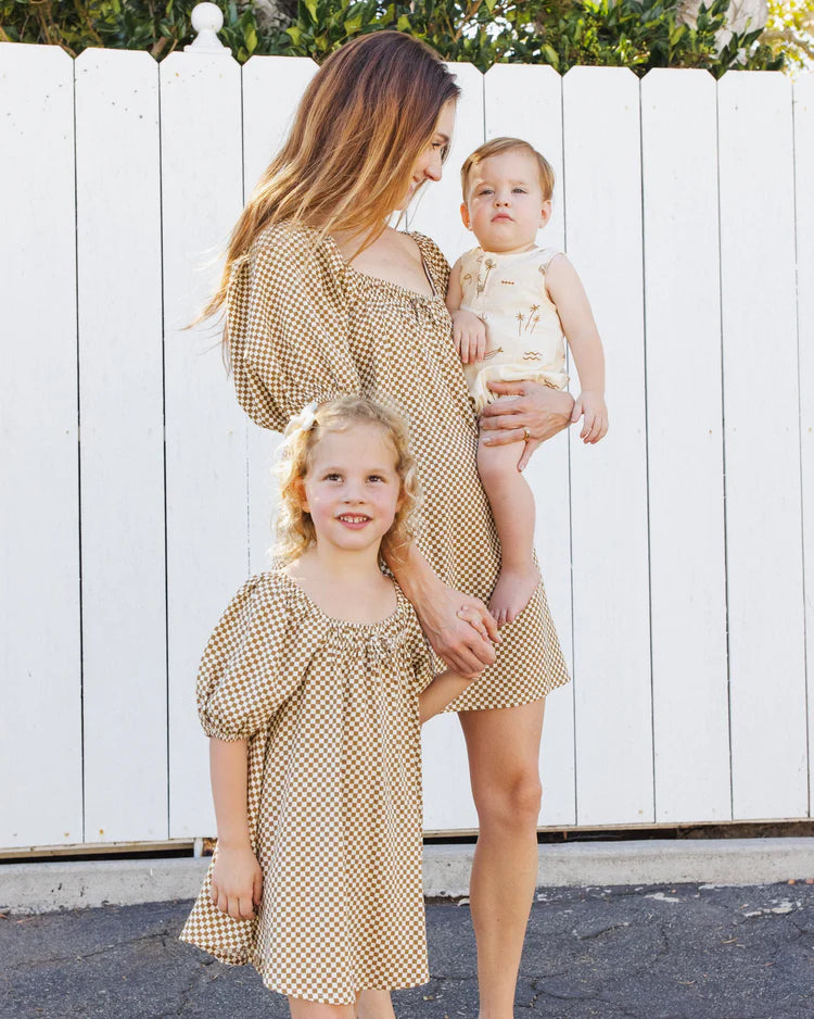 Rylee + Cru Sabrina Dress || Ocre Check