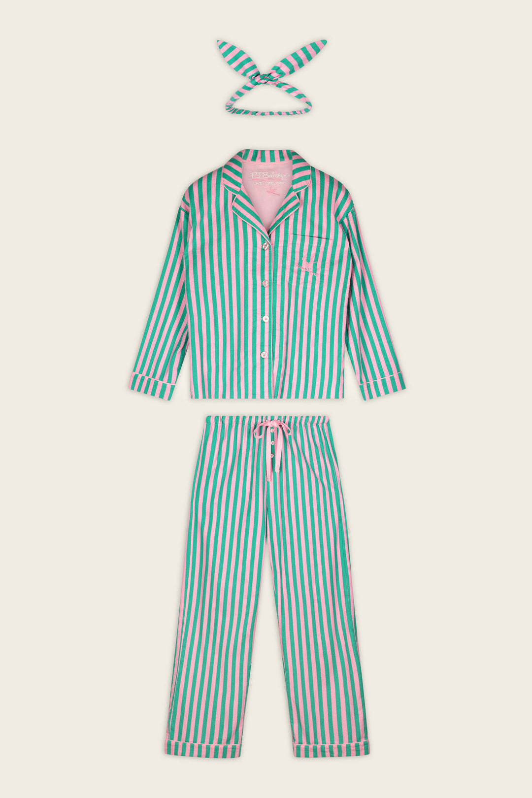 PJ Salvage 3 Piece Long Sleeve Flannel Set || Tender Pink