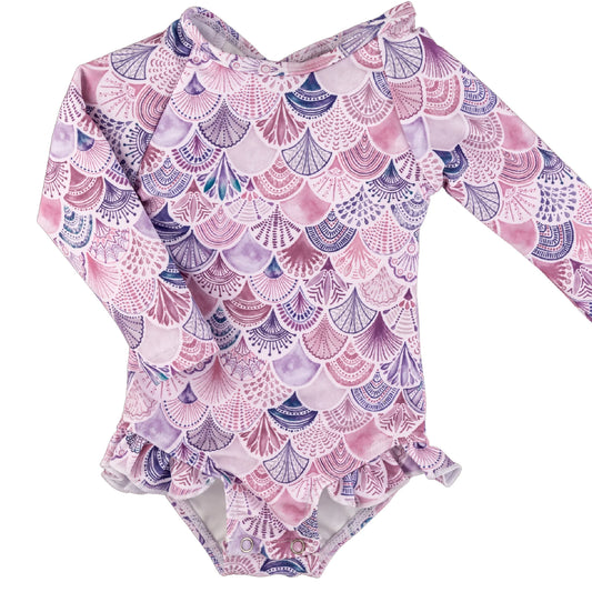 Current Tyed Ruffle Rashguard Suit || The Sofia