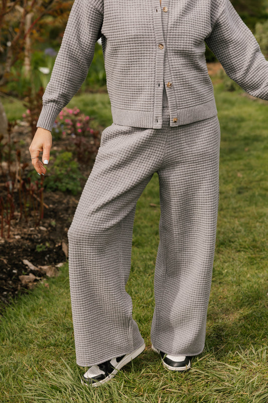 Smash + Tess Megan Waffle Pant || Heather Grey