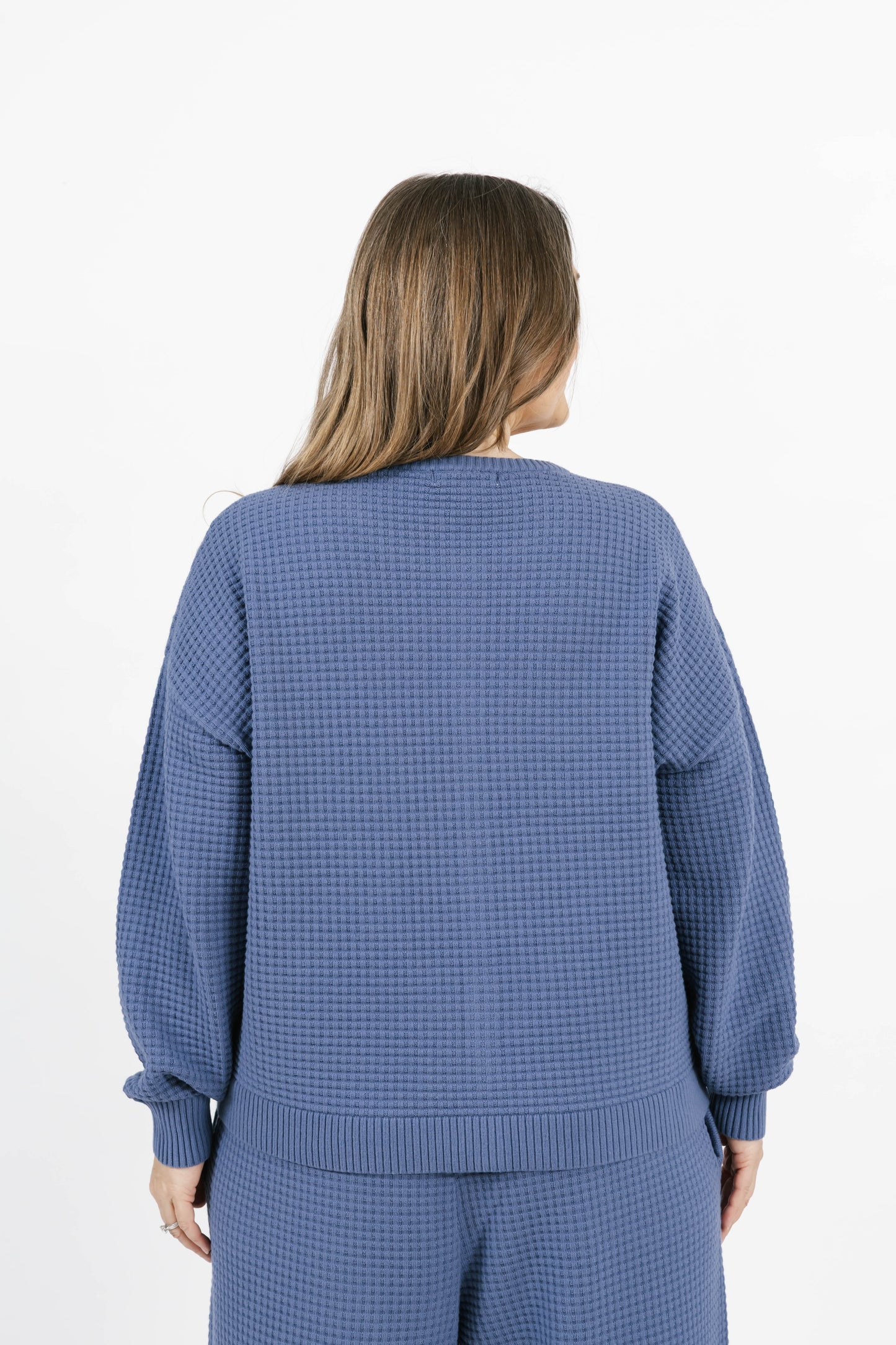 Smash + Tess Megan Waffle Cardigan || Slate Blue