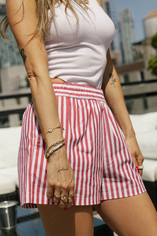 Smash + Tess Kaitlyn Cotton Short || Faded Red Stripe