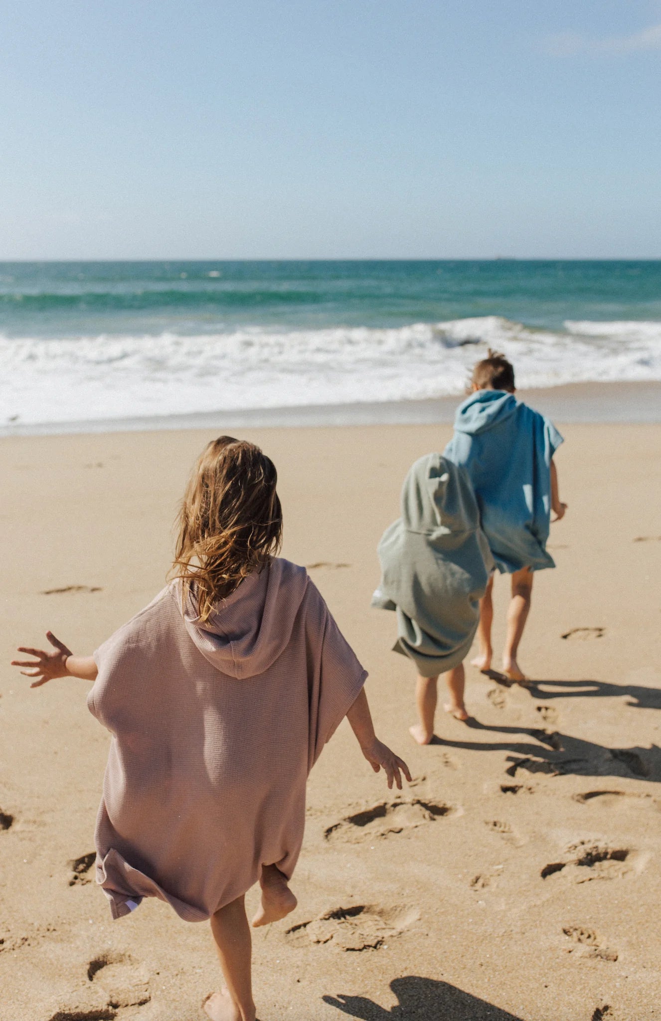 Current Tyed Waffle Beach Poncho || Stone Blue