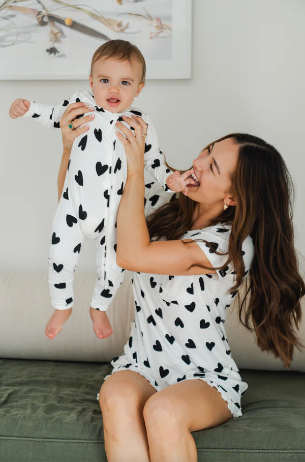 Bambi & Birdie Zipper Sleeper || Black Heart