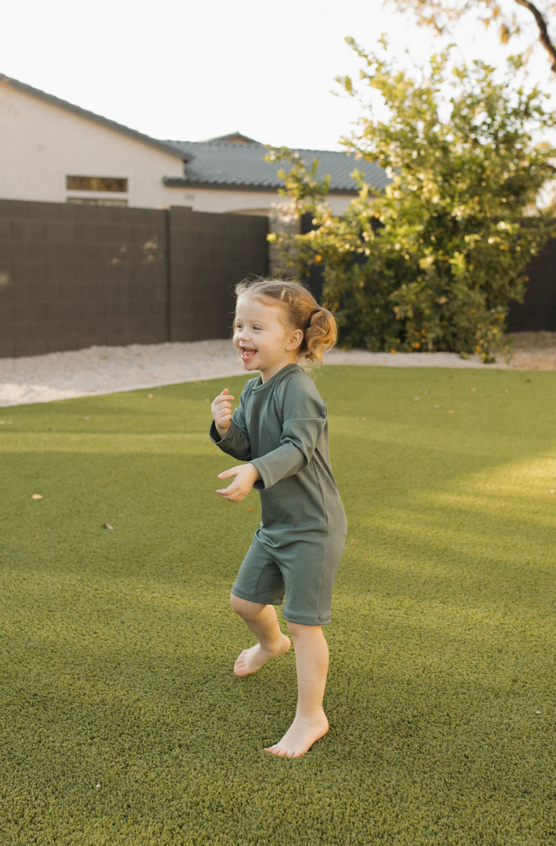 Current Tyed Sunsuit || Ribbed Solid Green