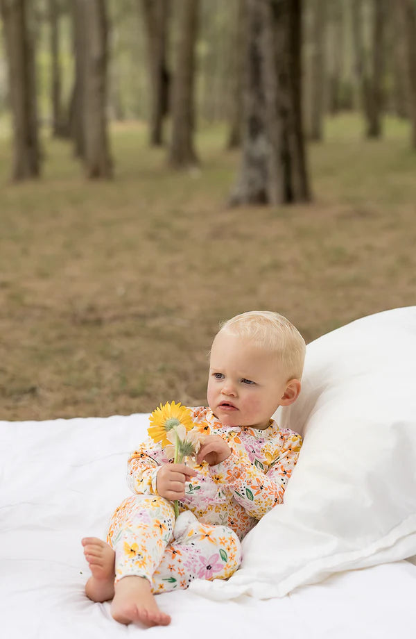 Bambi & Birdie Ruffled Zipper Sleeper || Fresh Bloom