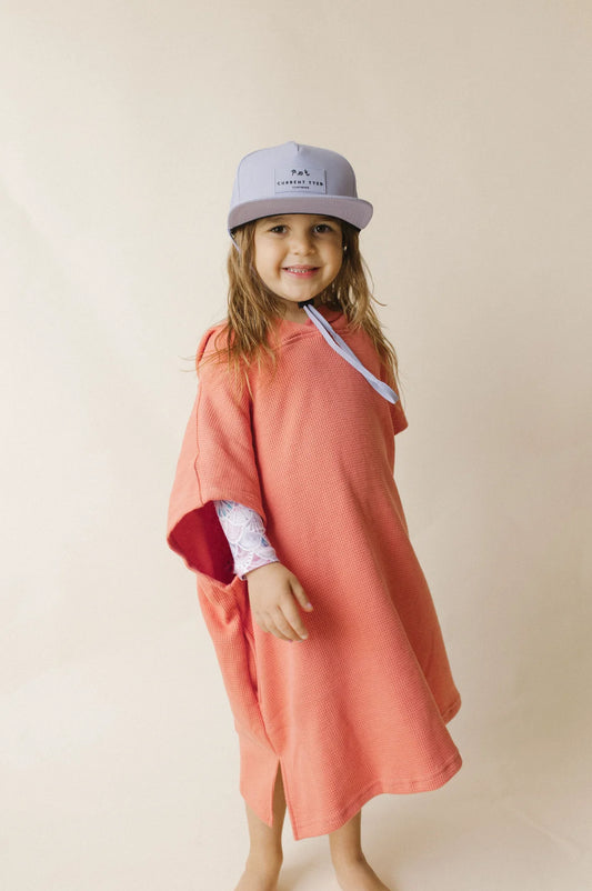 Current Tyed Waffle Beach Poncho || Coral