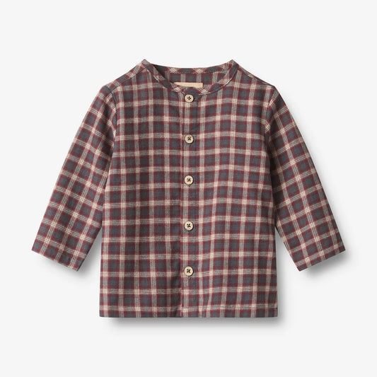 Wheat Kids Shirt Shelby || Blue Holiday Check