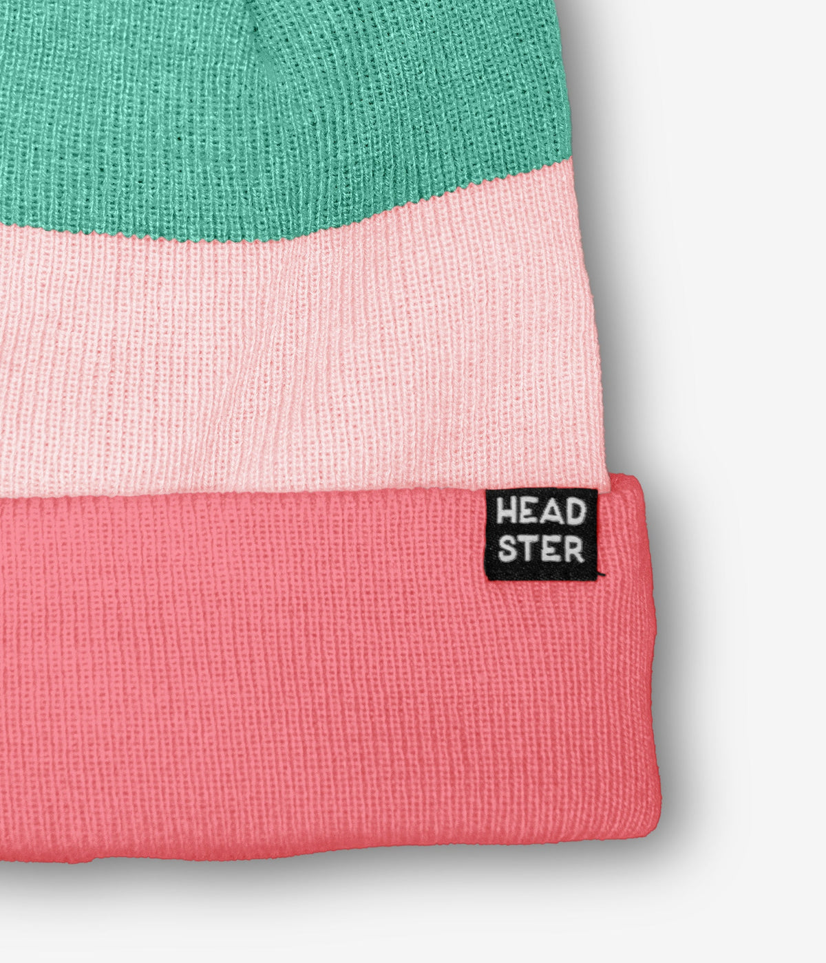 Headster Tricolor Beanie Lined with Fleece || Coral Love