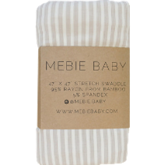 Mebie Baby Bamboo Stretch Swaddle || Taupe Stripe