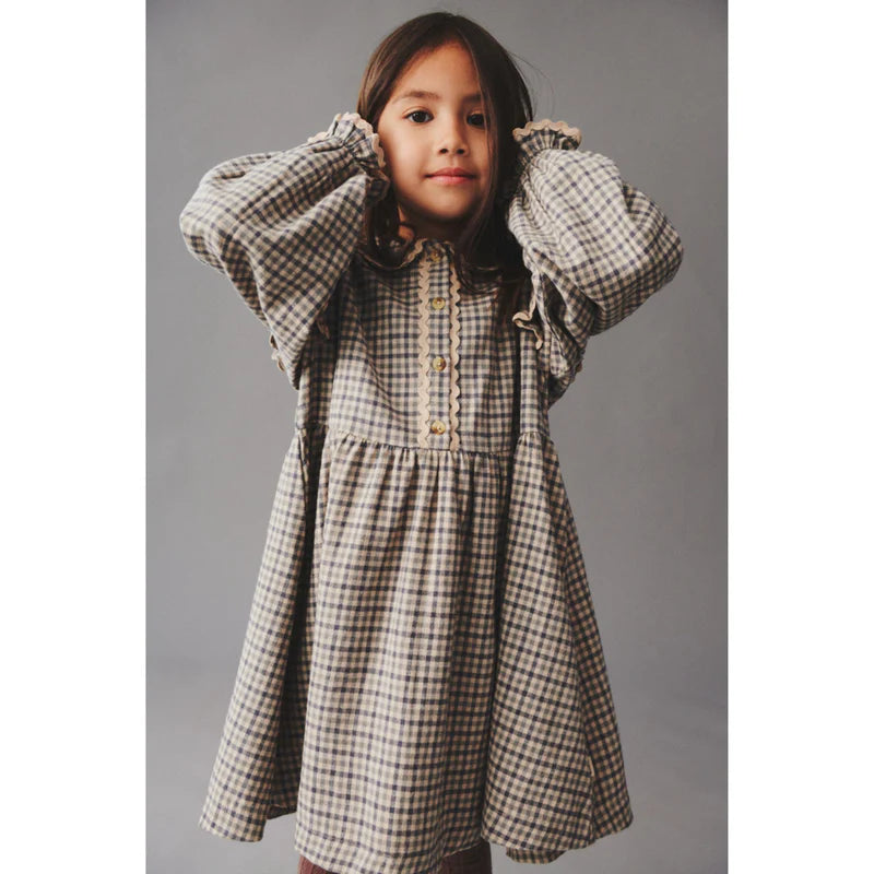 Wheat Kids Alissa Dress || Blue Check