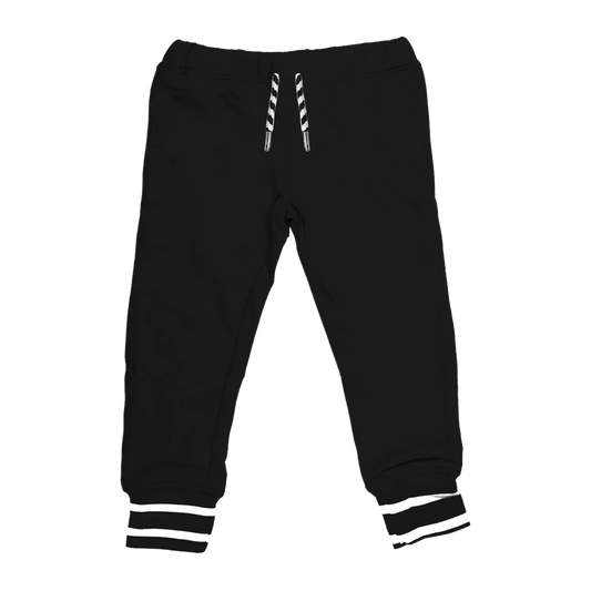 Whistle & Flute Bamboo Drawstring Cuffed Joggers || Black