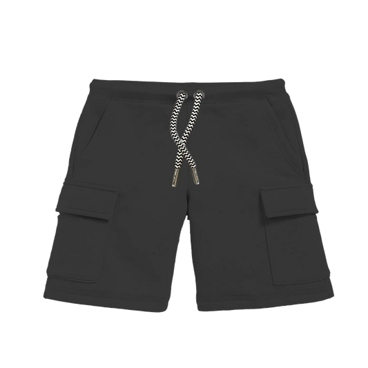 Whistle & Flute Organic Cotton Drawstring Cargo Shorts || Black