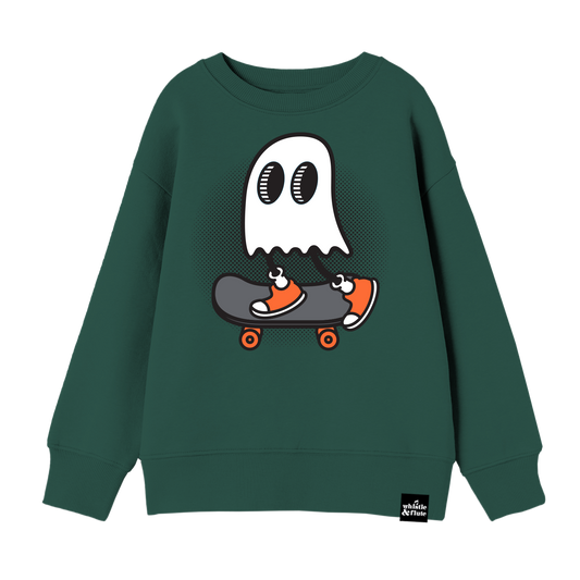 Whistle & Flute Kawaii Skateboard Ghost Sweatshirt