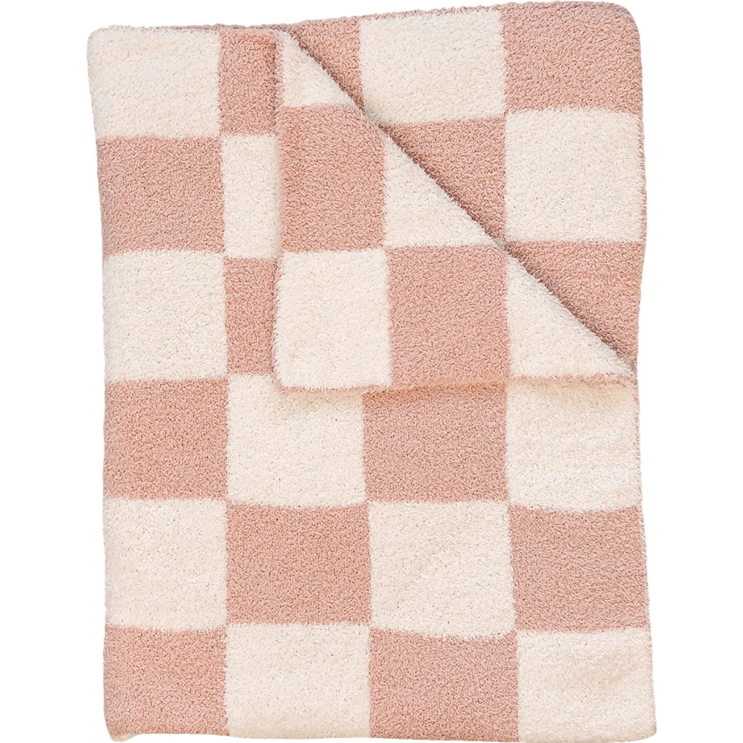 Mebie Baby Plush Baby Blanket || Pink Checkered