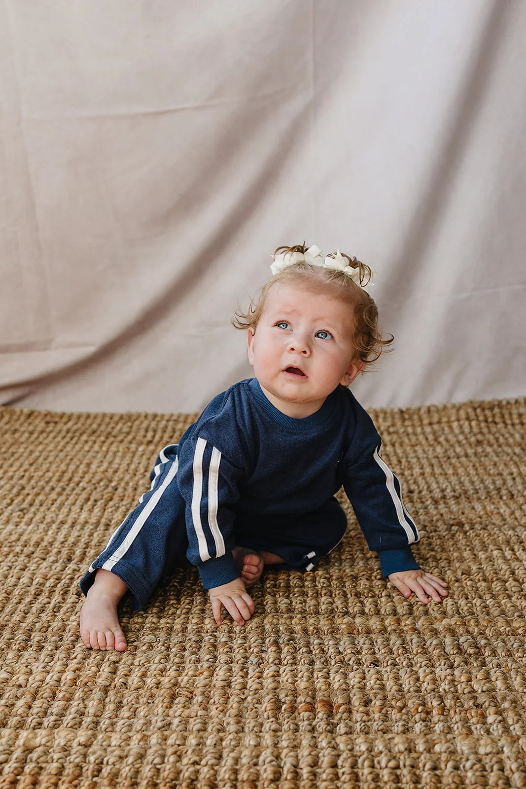 Mebie Baby Navy Terry Cloth Tracksuit