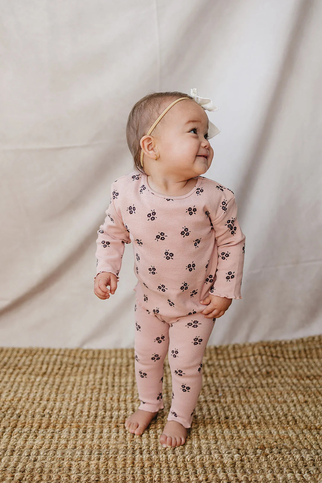 Mebie Baby Pink Petals Cotton Set