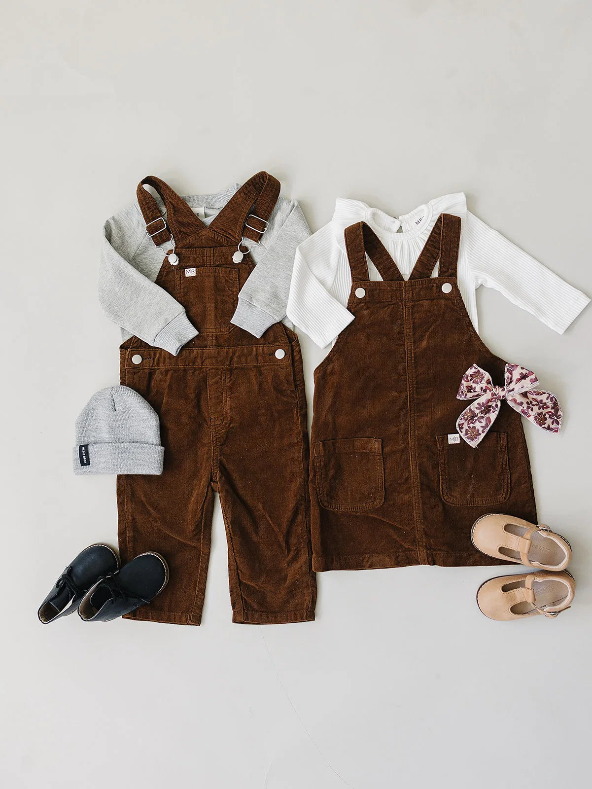 Mebie Baby Brown Corduroy Overalls