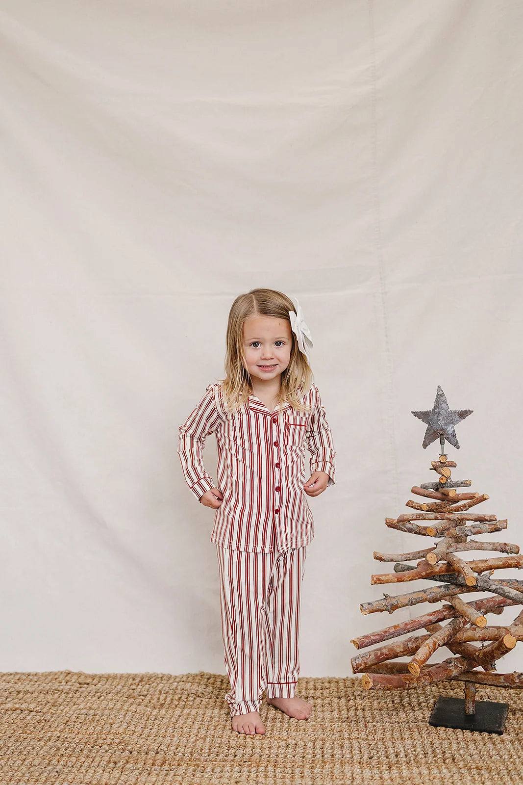 Mebie Baby Collared Bamboo Set || Red Stripe